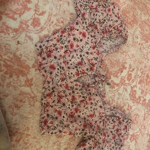 Girls Floral Pink Crop Top